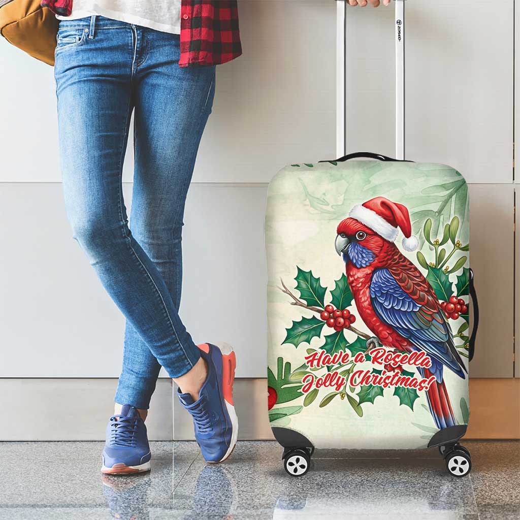 Watercolor Floral Crimson Rosella Luggage Cover It’s Aussie Christmas Time! - Aussie Hoodie
