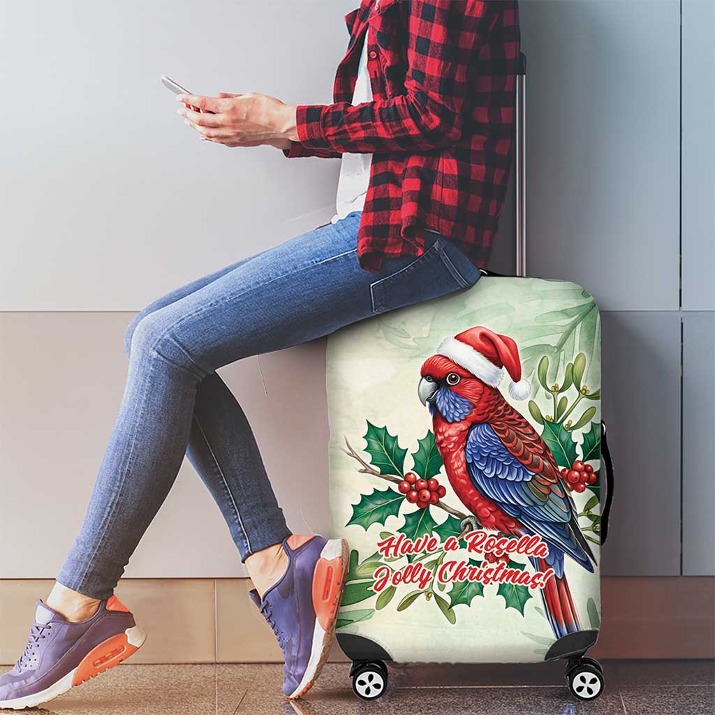 Watercolor Floral Crimson Rosella Luggage Cover It’s Aussie Christmas Time! - Aussie Hoodie