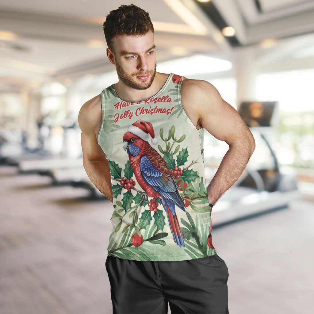 Watercolor Floral Crimson Rosella Men Tank Top It’s Aussie Christmas Time! - Aussie Hoodie
