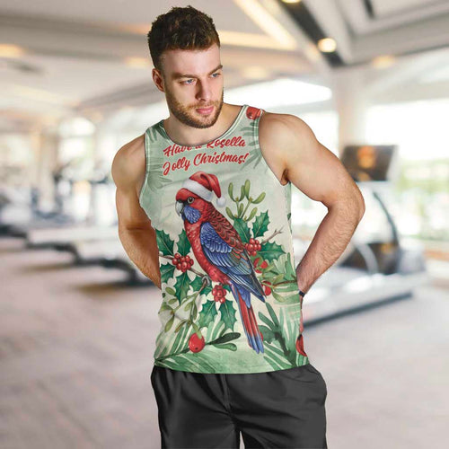 Watercolor Floral Crimson Rosella Men Tank Top It’s Aussie Christmas Time! - Aussie Hoodie