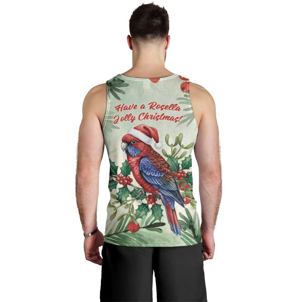 Watercolor Floral Crimson Rosella Men Tank Top It’s Aussie Christmas Time! - Aussie Hoodie