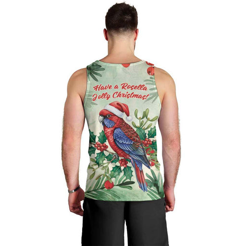 Watercolor Floral Crimson Rosella Men Tank Top It’s Aussie Christmas Time! - Aussie Hoodie