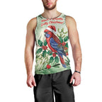 Watercolor Floral Crimson Rosella Men Tank Top It’s Aussie Christmas Time! - Aussie Hoodie