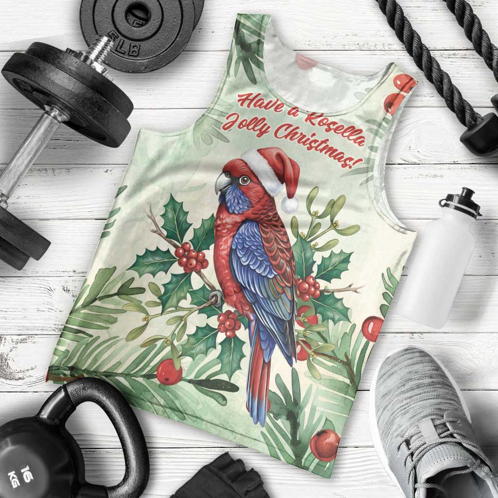 Watercolor Floral Crimson Rosella Men Tank Top It’s Aussie Christmas Time! - Aussie Hoodie