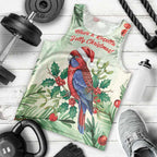 Watercolor Floral Crimson Rosella Men Tank Top It’s Aussie Christmas Time! - Aussie Hoodie