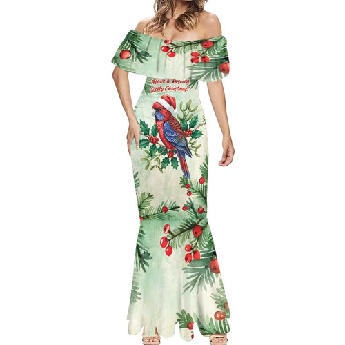Watercolor Floral Crimson Rosella Mermaid Dress It’s Aussie Christmas Time! - Aussie Hoodie