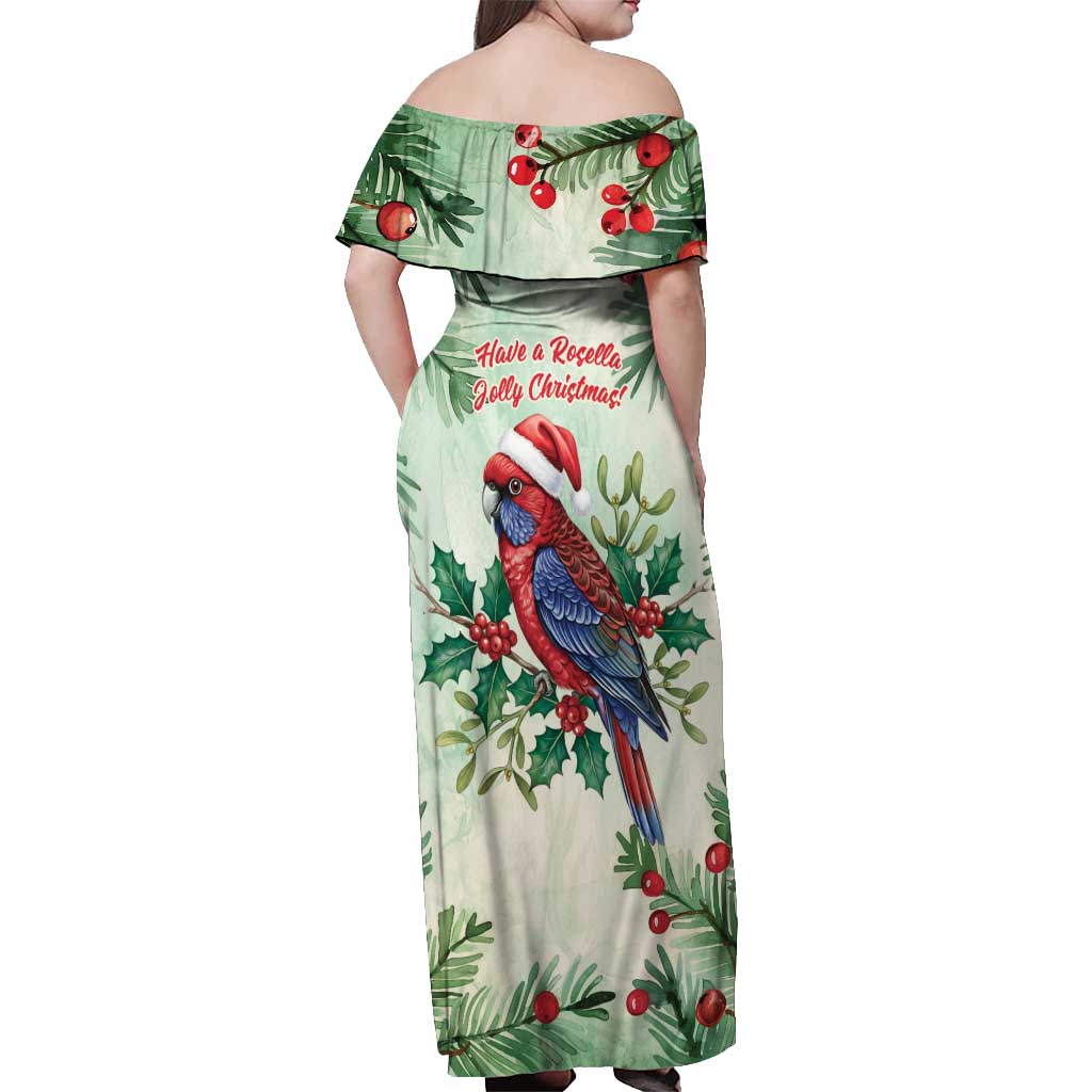 Watercolor Floral Crimson Rosella Off Shoulder Maxi Dress It’s Aussie Christmas Time! - Aussie Hoodie