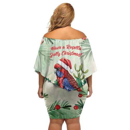 Watercolor Floral Crimson Rosella Off Shoulder Short Dress It’s Aussie Christmas Time! - Aussie Hoodie