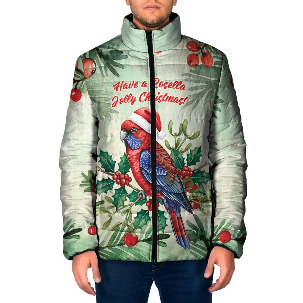 Watercolor Floral Crimson Rosella Padded Jacket It’s Aussie Christmas Time! - Aussie Hoodie