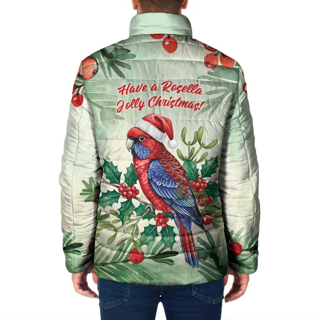 Watercolor Floral Crimson Rosella Padded Jacket It’s Aussie Christmas Time! - Aussie Hoodie