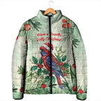 Watercolor Floral Crimson Rosella Padded Jacket It’s Aussie Christmas Time! - Aussie Hoodie