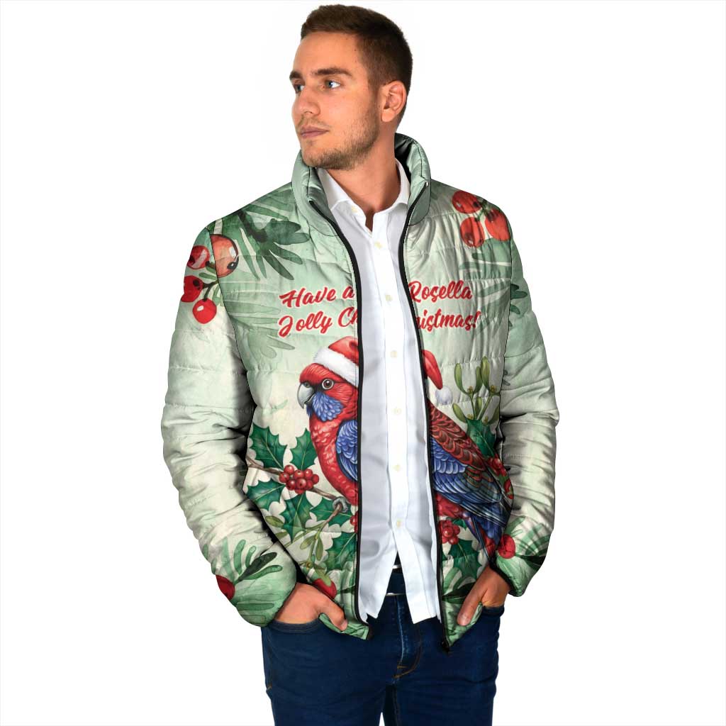 Watercolor Floral Crimson Rosella Padded Jacket It’s Aussie Christmas Time! - Aussie Hoodie