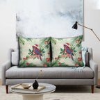Watercolor Floral Crimson Rosella Pillow Cover It’s Aussie Christmas Time! - Aussie Hoodie