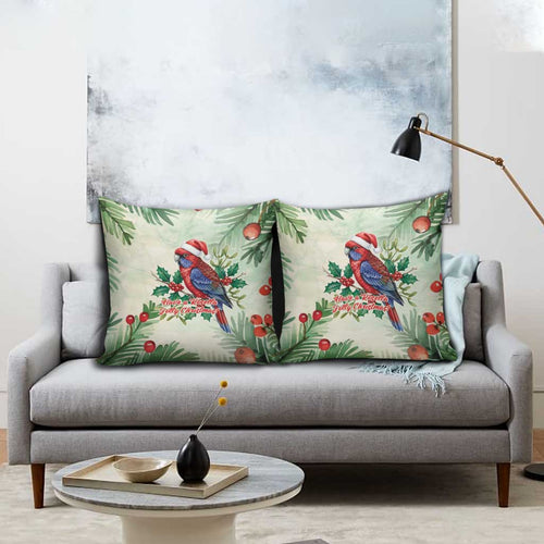 Watercolor Floral Crimson Rosella Pillow Cover It’s Aussie Christmas Time! - Aussie Hoodie