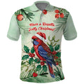 Watercolor Floral Crimson Rosella Polo Shirt It’s Aussie Christmas Time! - Aussie Hoodie