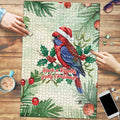 Watercolor Floral Crimson Rosella Puzzle It’s Aussie Christmas Time! - Aussie Hoodie