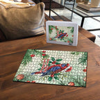 Watercolor Floral Crimson Rosella Puzzle It’s Aussie Christmas Time! - Aussie Hoodie