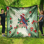 Watercolor Floral Crimson Rosella Quilt It’s Aussie Christmas Time! - Aussie Hoodie