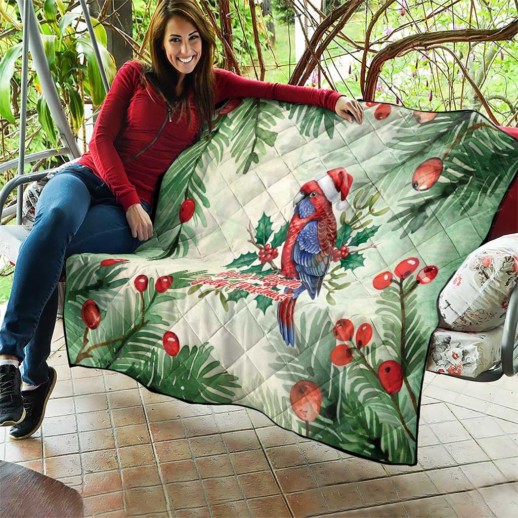 Watercolor Floral Crimson Rosella Quilt It’s Aussie Christmas Time! - Aussie Hoodie