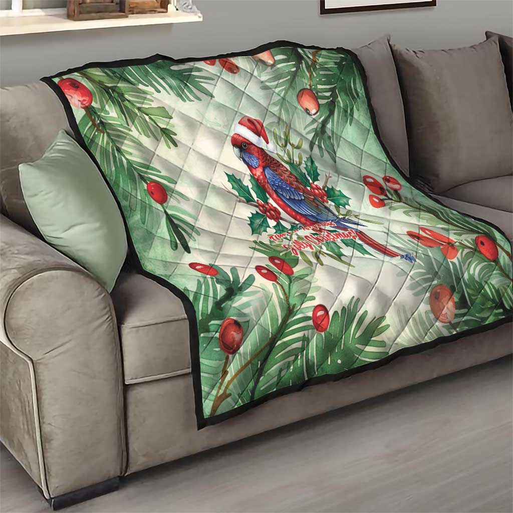 Watercolor Floral Crimson Rosella Quilt It’s Aussie Christmas Time! - Aussie Hoodie
