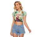 Watercolor Floral Crimson Rosella Raglan Cropped T Shirt It’s Aussie Christmas Time! - Aussie Hoodie