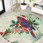 Watercolor Floral Crimson Rosella Round Carpet It’s Aussie Christmas Time! - Aussie Hoodie