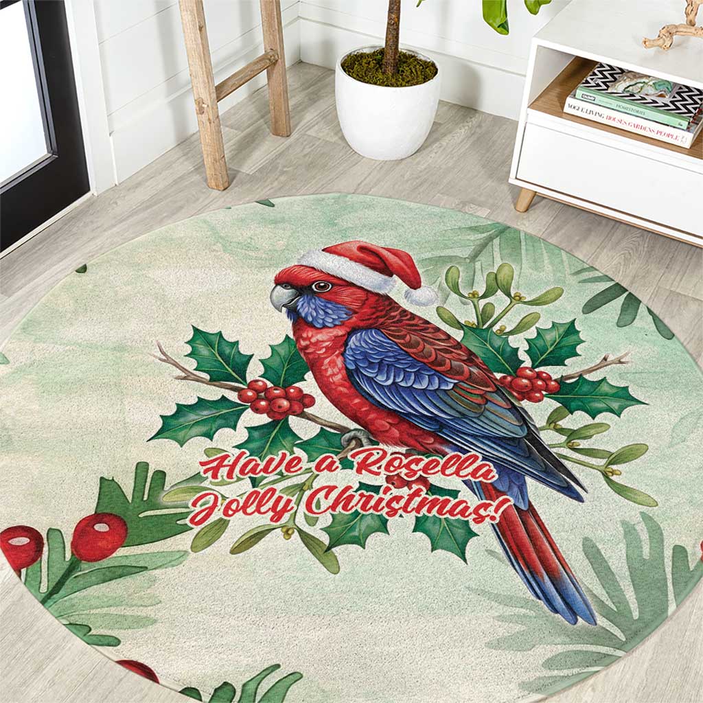 Watercolor Floral Crimson Rosella Round Carpet It’s Aussie Christmas Time! - Aussie Hoodie