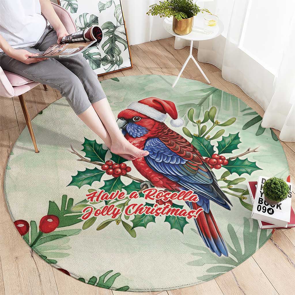 Watercolor Floral Crimson Rosella Round Carpet It’s Aussie Christmas Time! - Aussie Hoodie