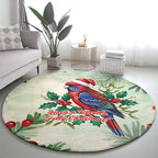 Watercolor Floral Crimson Rosella Round Carpet It’s Aussie Christmas Time! - Aussie Hoodie