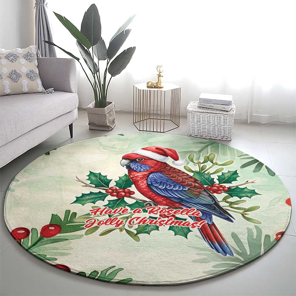 Watercolor Floral Crimson Rosella Round Carpet It’s Aussie Christmas Time! - Aussie Hoodie
