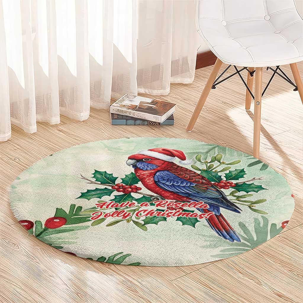 Watercolor Floral Crimson Rosella Round Carpet It’s Aussie Christmas Time! - Aussie Hoodie