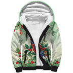 Watercolor Floral Crimson Rosella Sherpa Hoodie It’s Aussie Christmas Time! - Aussie Hoodie