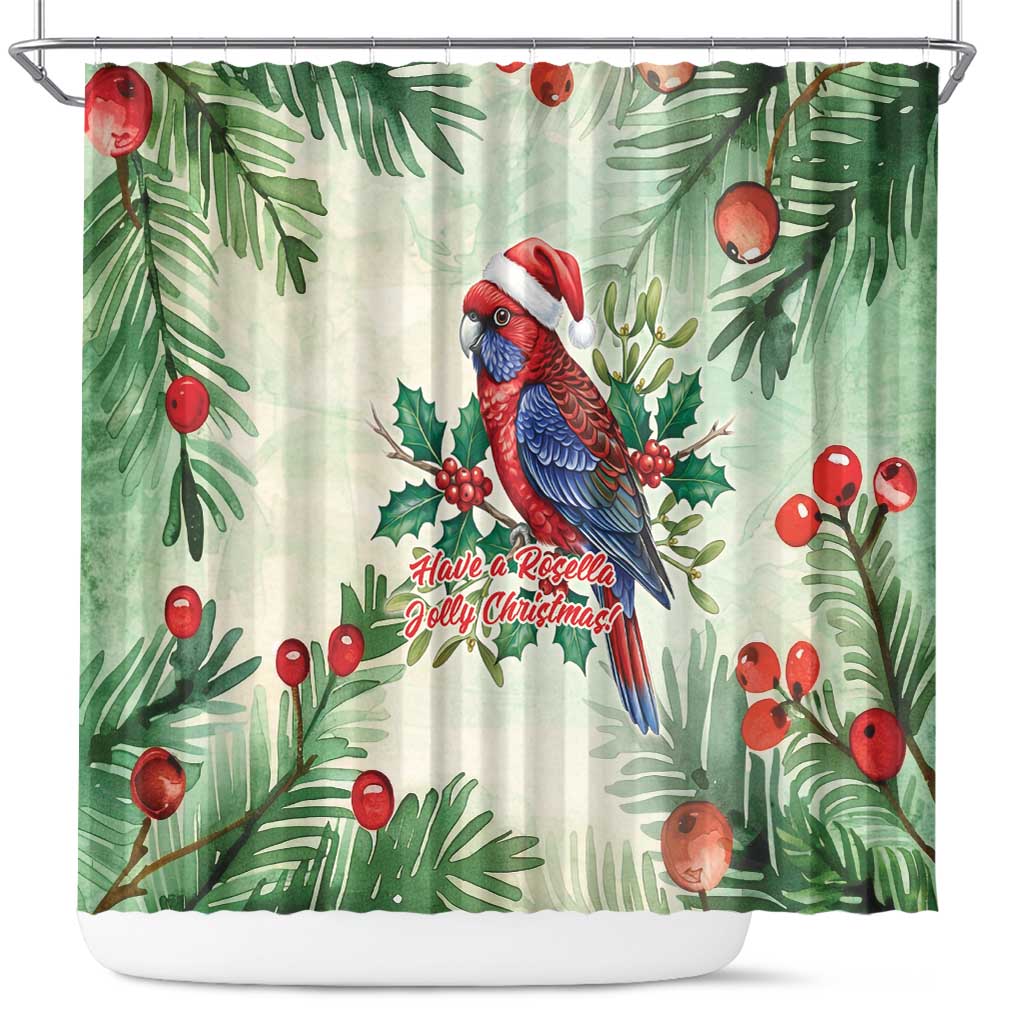 Watercolor Floral Crimson Rosella Shower Curtain It’s Aussie Christmas Time! - Aussie Hoodie