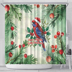 Watercolor Floral Crimson Rosella Shower Curtain It’s Aussie Christmas Time! - Aussie Hoodie