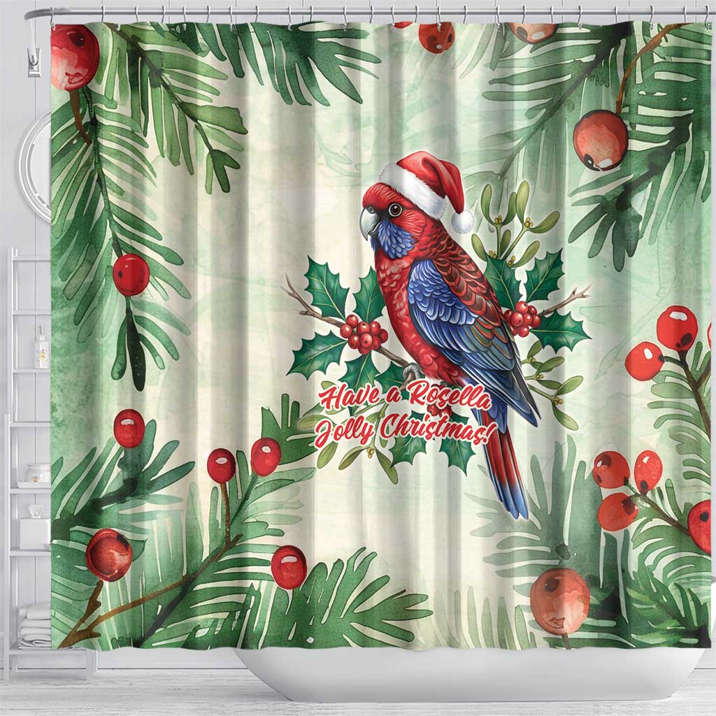 Watercolor Floral Crimson Rosella Shower Curtain It’s Aussie Christmas Time! - Aussie Hoodie