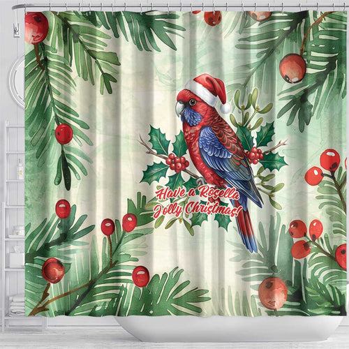Watercolor Floral Crimson Rosella Shower Curtain It’s Aussie Christmas Time! - Aussie Hoodie