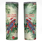 Watercolor Floral Crimson Rosella Skinny Tumbler It’s Aussie Christmas Time! - Aussie Hoodie