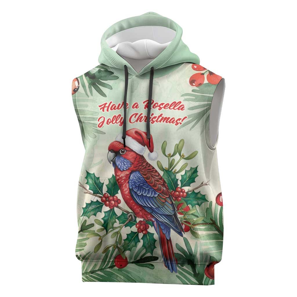 Watercolor Floral Crimson Rosella Sleeveless Hoodie It’s Aussie Christmas Time! - Aussie Hoodie