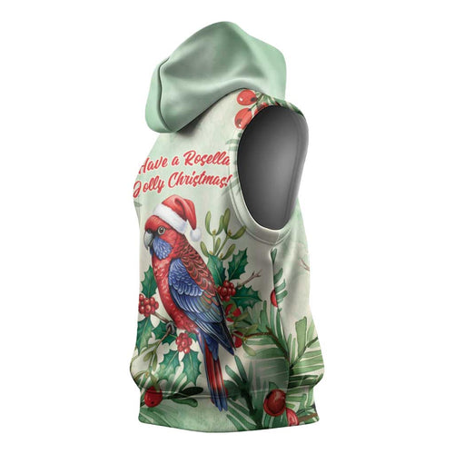 Watercolor Floral Crimson Rosella Sleeveless Hoodie It’s Aussie Christmas Time! - Aussie Hoodie