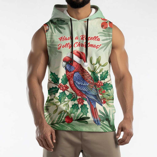 Watercolor Floral Crimson Rosella Sleeveless Hoodie It’s Aussie Christmas Time! - Aussie Hoodie
