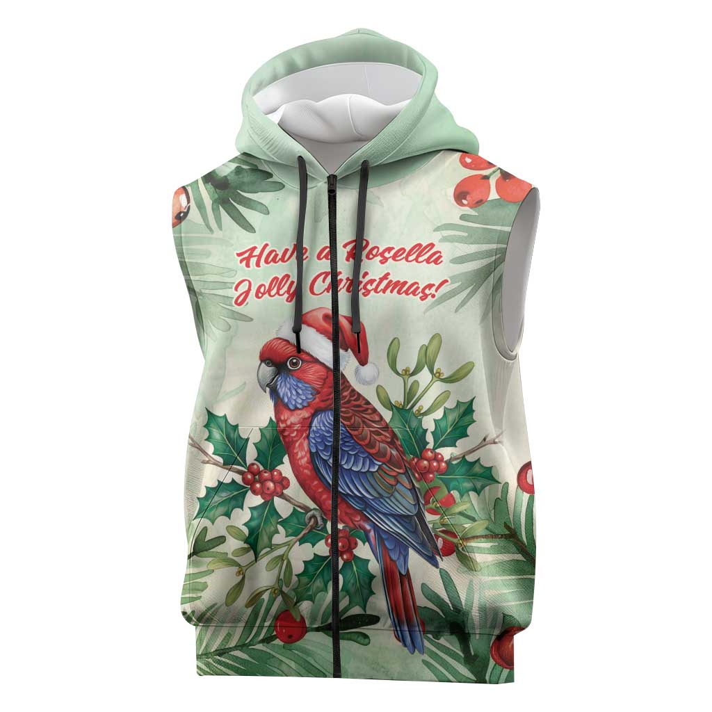 Watercolor Floral Crimson Rosella Sleeveless Zip Hoodie Its Aussie Christmas Time! LT9