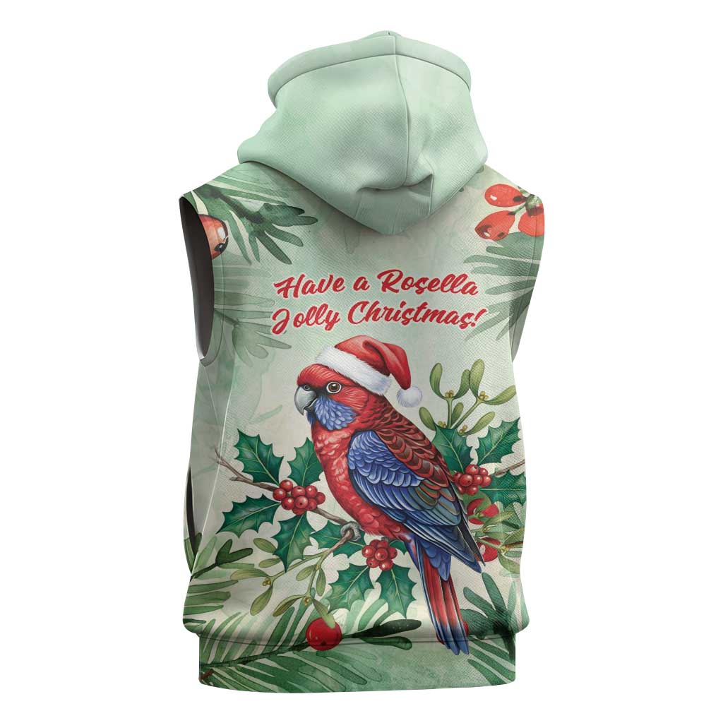 Watercolor Floral Crimson Rosella Sleeveless Zip Hoodie Its Aussie Christmas Time! LT9