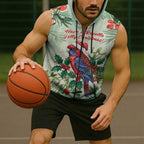 Watercolor Floral Crimson Rosella Sleeveless Zip Hoodie Its Aussie Christmas Time! LT9
