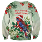 Watercolor Floral Crimson Rosella Sweatshirt It’s Aussie Christmas Time! - Aussie Hoodie