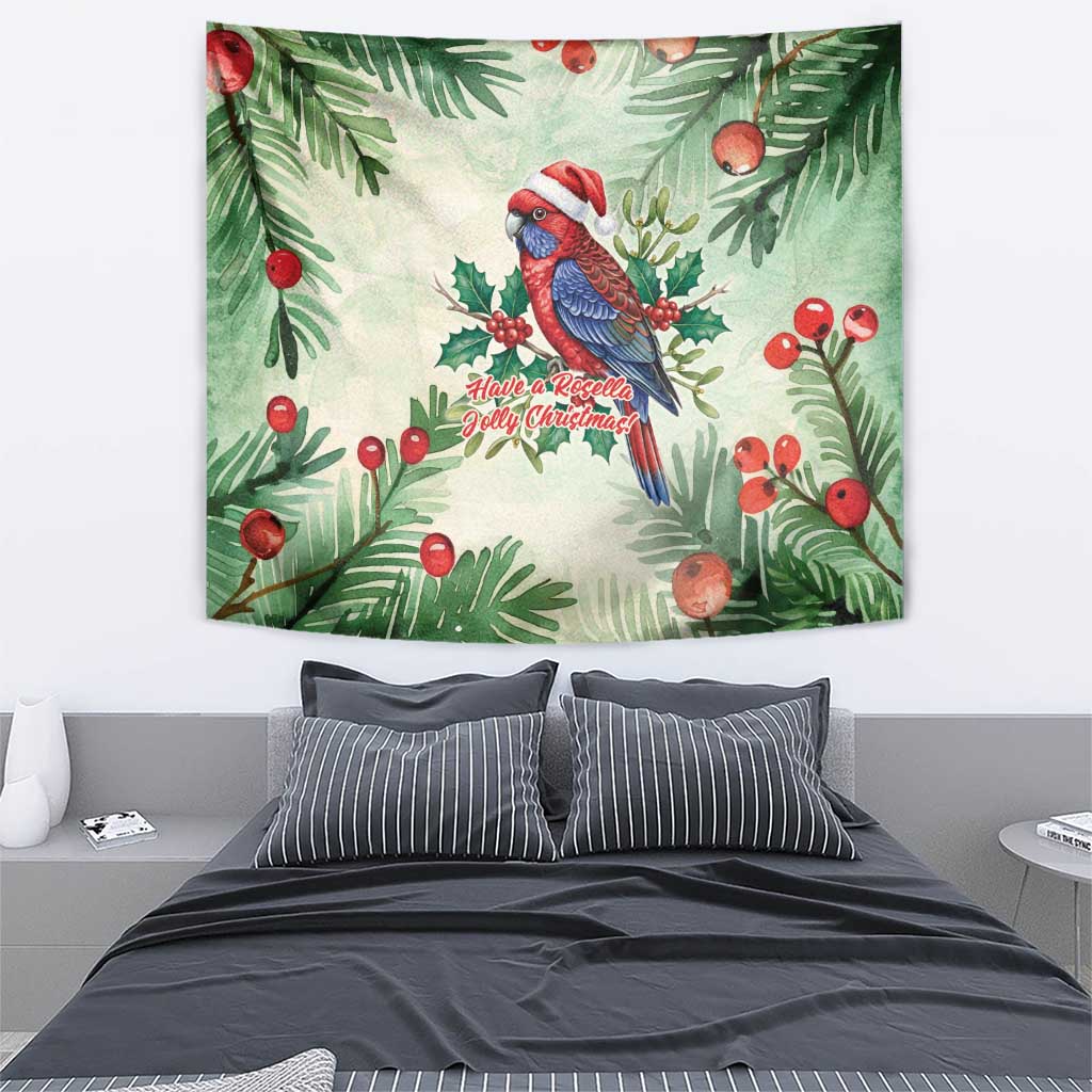 Watercolor Floral Crimson Rosella Tapestry It’s Aussie Christmas Time! - Aussie Hoodie