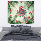 Watercolor Floral Crimson Rosella Tapestry It’s Aussie Christmas Time! - Aussie Hoodie