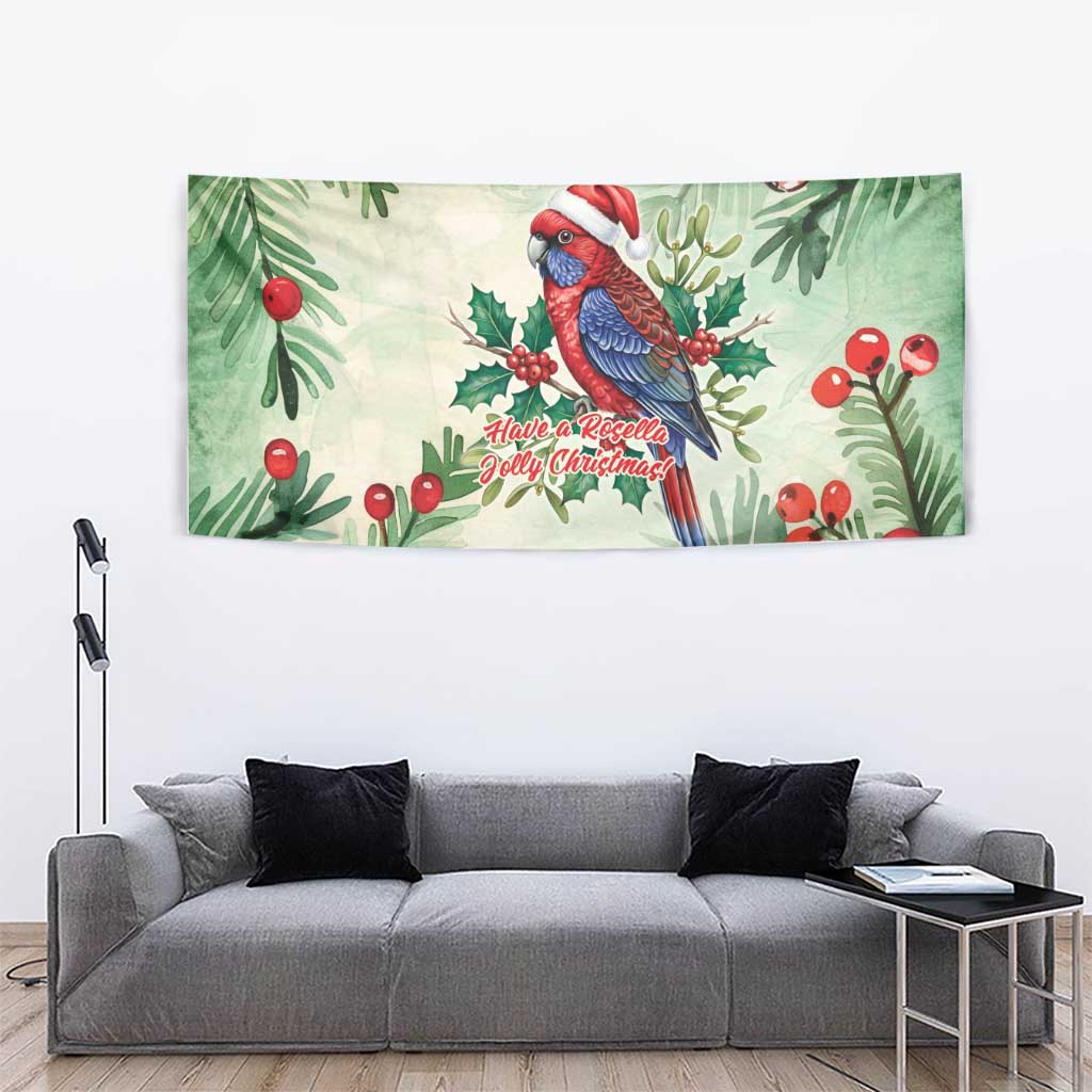 Watercolor Floral Crimson Rosella Tapestry It’s Aussie Christmas Time! - Aussie Hoodie