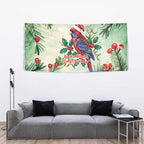 Watercolor Floral Crimson Rosella Tapestry It’s Aussie Christmas Time! - Aussie Hoodie