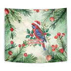 Watercolor Floral Crimson Rosella Tapestry It’s Aussie Christmas Time! - Aussie Hoodie