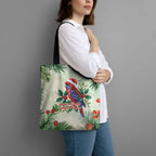 Watercolor Floral Crimson Rosella Tote Bag It’s Aussie Christmas Time! - Aussie Hoodie